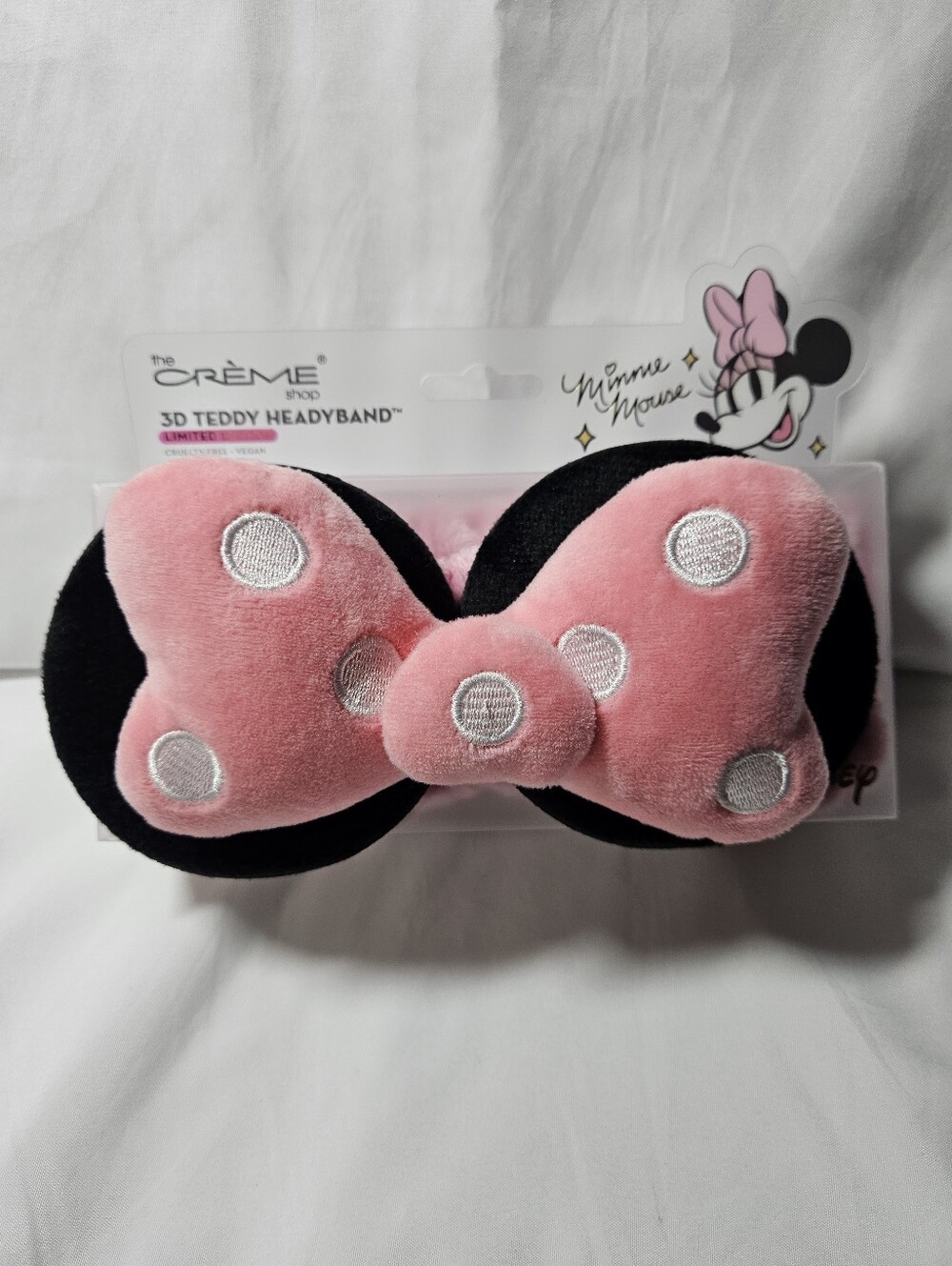 The Creme Shop 3D Teddy Headband Limited Edition NEW Minnie Mouse Pink Bow